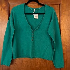 NWT Free People Nimbus Cashmere Sweater Green Size Small
